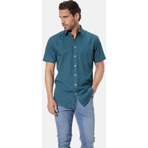Overhemd met korte mouwen NAPOLEO petrol gestreept