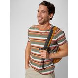 T-shirt KALVINO - Olijf - Gestreept