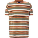 T-shirt KALVINO - Olijf - Gestreept