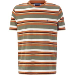 T-shirt KALVINO - Olijf - Gestreept