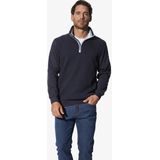 MODORO - Sweatshirt - Blauw - Katoen - Opstaande Kraag