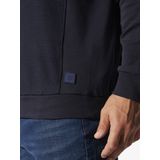 MODORO - Sweatshirt - Blauw - Katoen - Opstaande Kraag