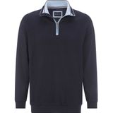 MODORO - Sweatshirt - Blauw - Katoen - Opstaande Kraag