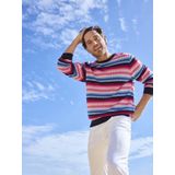 TIMOTEO - Trui - Donkerblauw - Gebreid - Streepdessin