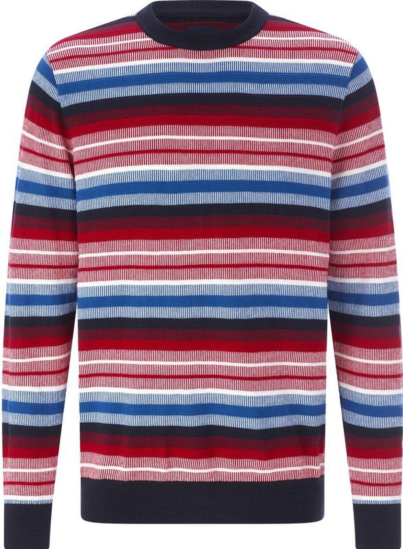 TIMOTEO - Trui - Donkerblauw - Gebreid - Streepdessin