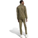 adidas Hombre SPORTSWEAR BASIC 3 STRIPES TRICOT TRACKSUIT, olive strata/white, XS