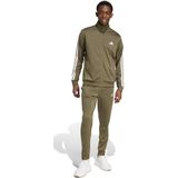 adidas Hombre SPORTSWEAR BASIC 3 STRIPES TRICOT TRACKSUIT, olive strata/white, XS