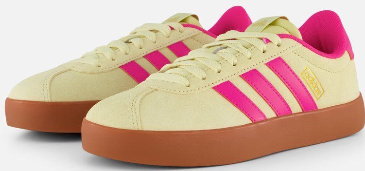 adidas - VL COURT 3.0 - Sportschoenen - Powder Yellow/Shock Pink/Gold