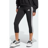 adidas - Sportswear Essentials 3-Stripes Legging - Dames - Zwart - 93% Katoen / 7% Elastaan