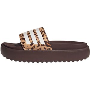 adidas - adilette Platform Badslippers - Dames - Bruin - Synthetische Wreefband
