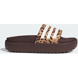 adidas - adilette Platform Badslippers - Dames - Bruin - Synthetische Wreefband