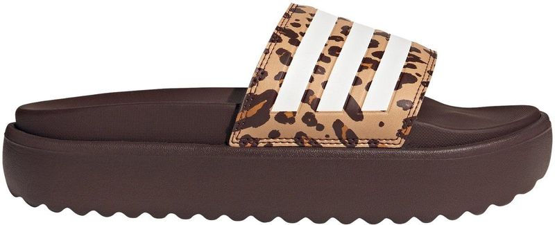 adidas - adilette Platform Badslippers - Dames - Bruin - Synthetische Wreefband