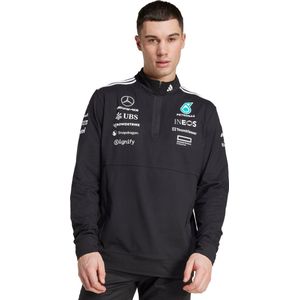 Adidas - Mercedes AMG Petronas F1 Team - Sweatshirt - Zwart - 85% Gerecycled Polyester, Kwart Rits