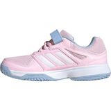 adidas Uniseks-Kind Speedcourt Kids Indoor Shoes, Clear Pink/Cloud White/Glow Blue, 33 1/2 EU