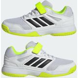 adidas - Indoor Sneakers - Zwart - Textiel/Synthetisch - Vetersluiting en Klittenband