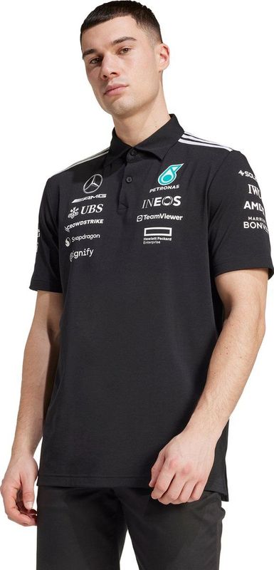 Adidas - Mercedes Tm Amg Petronas F1 Team Poloshirt - Groen - Polyester Katoen - Gerecycled