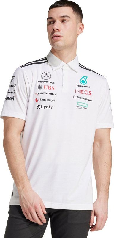 adidas - Mercedes AMG Petronas F1 Team - Poloshirt - Wit - Polyester en Katoen