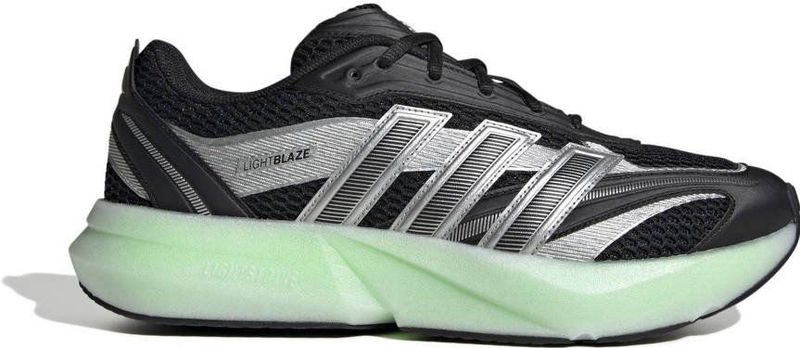 adidas - LIGHTBLAZE GLOW E - Sneakers - Core Black / Silver Metallic / Lime Burst - Veters