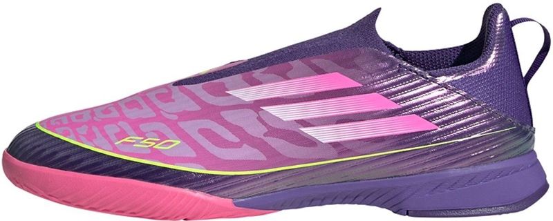 adidas - F50 LEAGUE - Laceless Indoor Voetbalschoenen - Paars - Kinderen