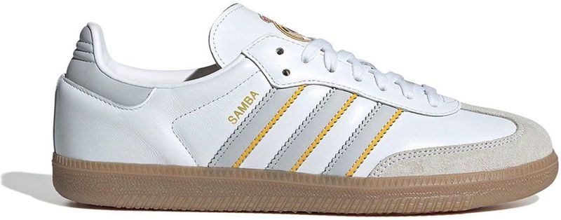 adidas - Samba - Sneakers - Wit Lichtgrijs Geel - Leren Bovenwerk