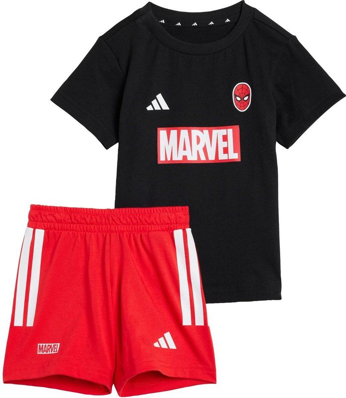 adidas - T-Shirt en Korte Broek - Katoen - Zwart met Spider-Man