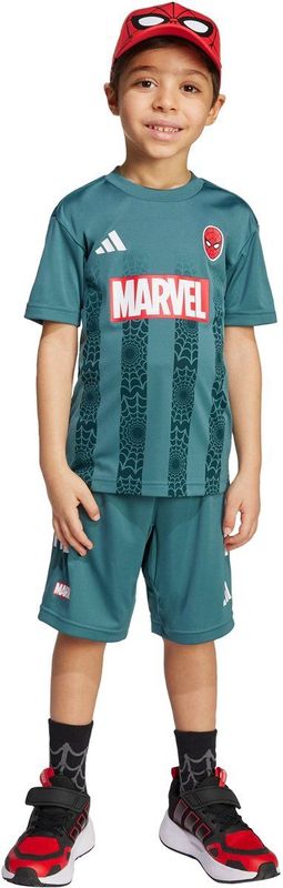 adidas - Spider-Man T-shirt en Short Set - Zwart/Rood - 100% Polyester