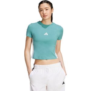 adidas - T-shirt - Zwart - Katoen / Elastaan - Strak Model