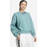 ADIDAS - Sportswear - Sweatshirt - Jade Groen - Geribbelde Kraag, Lange Mouw, Losse Pasvorm