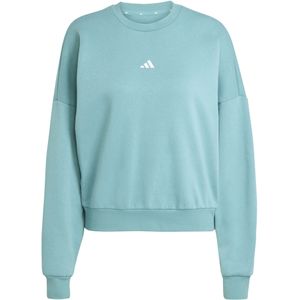 ADIDAS - Sportswear - Sweatshirt - Jade Groen - Geribbelde Kraag, Lange Mouw, Losse Pasvorm