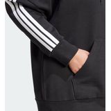 Adidas - Essentials 3 Stripes Fleece Hoodie - Zwart - Gerecycled Materiaal