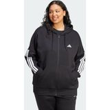 Adidas - Essentials 3 Stripes Fleece Hoodie - Zwart - Gerecycled Materiaal