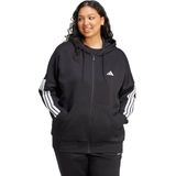 Adidas - Essentials 3 Stripes Fleece Hoodie - Zwart - Gerecycled Materiaal