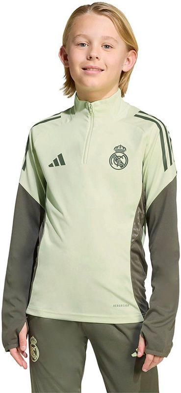 adidas - Real Madrid Trainingstrui 1/4-Zip - Lichtgroen Grijs - Kids