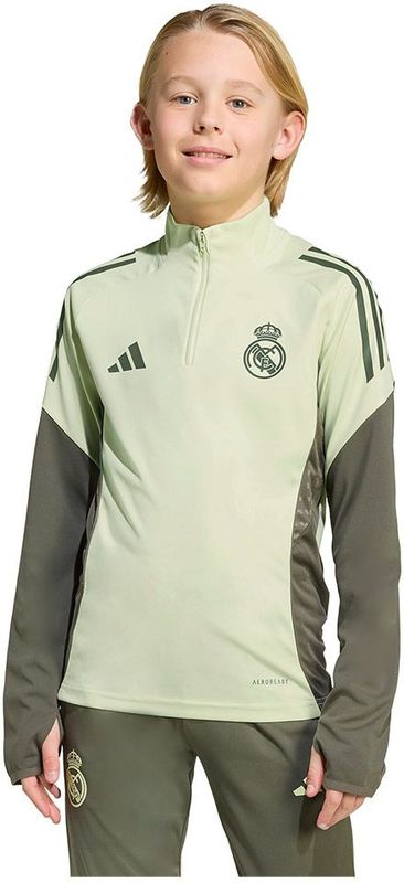 adidas - Real Madrid Trainingstrui 1/4-Zip - Lichtgroen Grijs - Kids