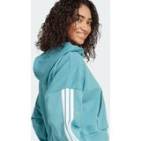 adidas - Sportswear Essentials 3-Stripes French Terry Hoodie - Dames - Turquoise - Katoen