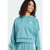 adidas - Sportswear Essentials 3-Stripes French Terry Hoodie - Dames - Turquoise - Katoen