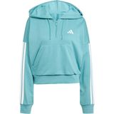 adidas - Sportswear Essentials 3-Stripes French Terry Hoodie - Dames - Turquoise - Katoen