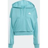 adidas - Sportswear Essentials 3-Stripes French Terry Hoodie - Dames - Turquoise - Katoen