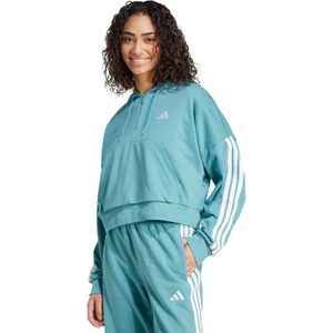adidas - Sportswear Essentials 3-Stripes French Terry Hoodie - Dames - Turquoise - Katoen