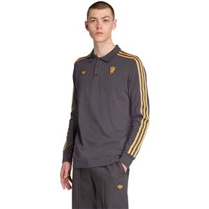 Adidas - Manchester United Terrace Icons - Poloshirt - Grijs - Lange Mouw