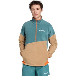 adidas - Terrex Multi Climawarm - Fleece Anorak - Groen - 100% Gerecycled Materiaal