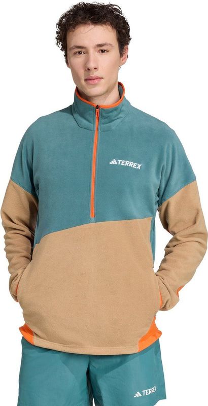 adidas - Terrex Multi Climawarm - Fleece Anorak - Groen - 100% Gerecycled Materiaal