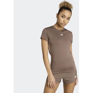 ADIDAS - Hyperglam - Training T-shirt - Bruin - Korte Mouw - Dames