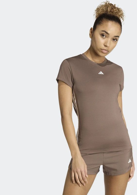 ADIDAS - Hyperglam - Training T-shirt - Bruin - Korte Mouw - Dames
