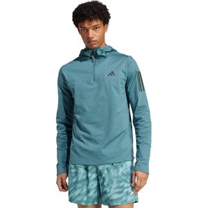 adidas - Performance Own The Run - Hoodie - Groen - Halve Rits