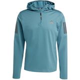 adidas - Performance Own The Run - Hoodie - Groen - Halve Rits