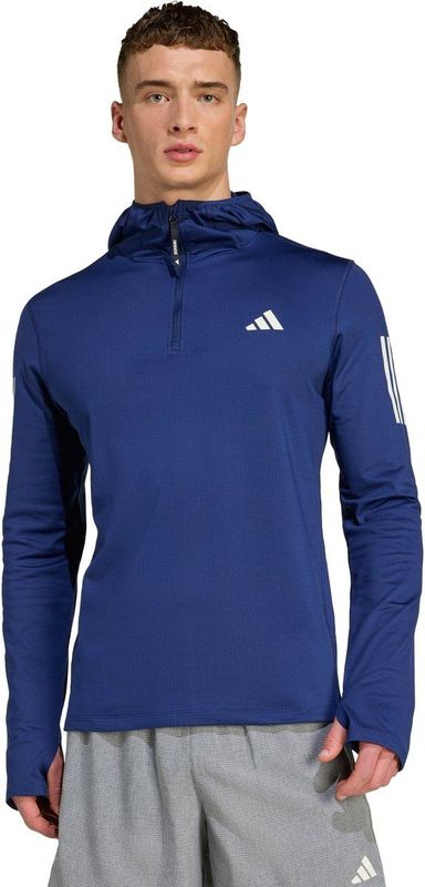 adidas - Hardloophoodie - Zwart - 88% Polyester Gerecycled, 12% Elastaan