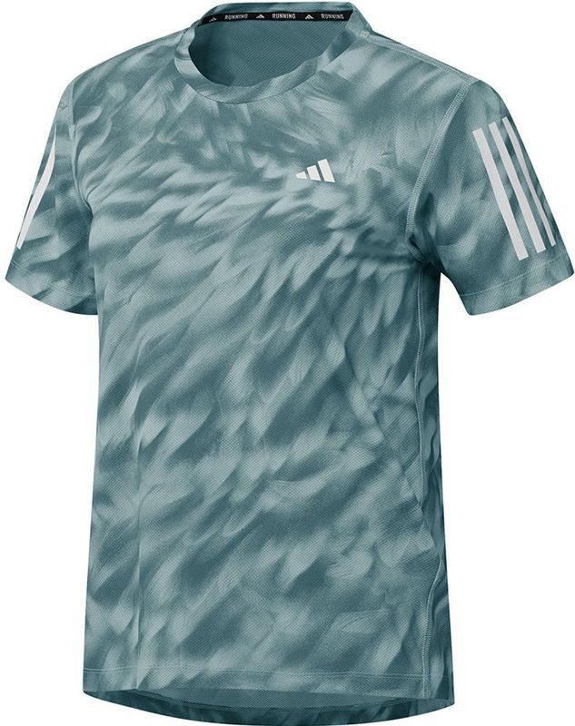 Adidas - Own The Run - T-shirt - Blauw, Grijs - Korte Mouwen