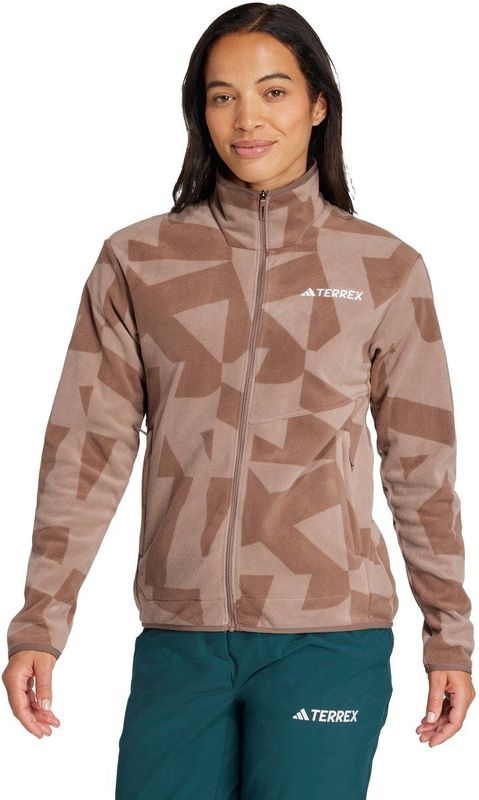 adidas - TERREX Multi Printed - Fleece Ritsjack - Bruin - Dames