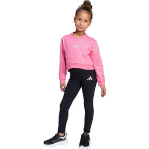 adidas - Everyday Glam Set - Kinderset - Zwart - Regular Fit Top en Strakke Fit Broek